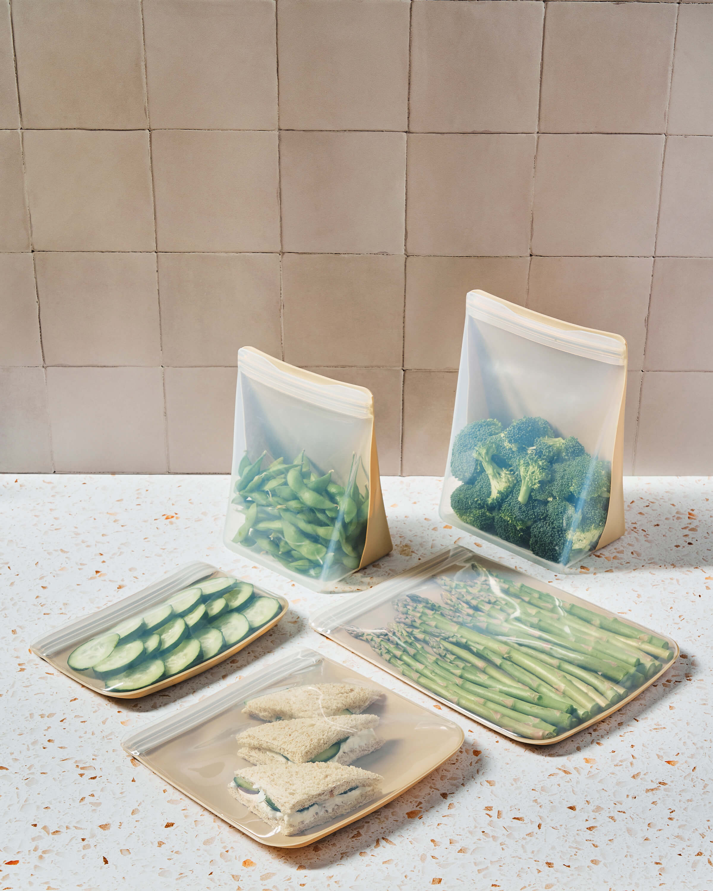 Silicone Reusable Food Storage Bag Starter Set W&P