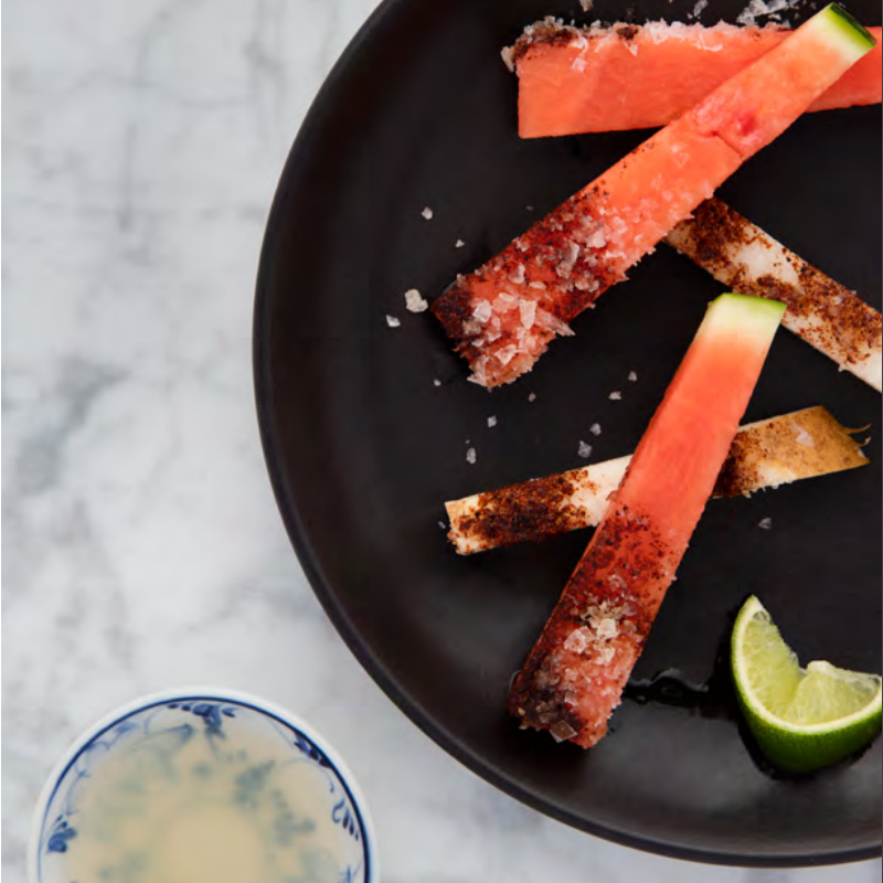 Watermelon and Jicama with Lime, Chile and Sea Salt