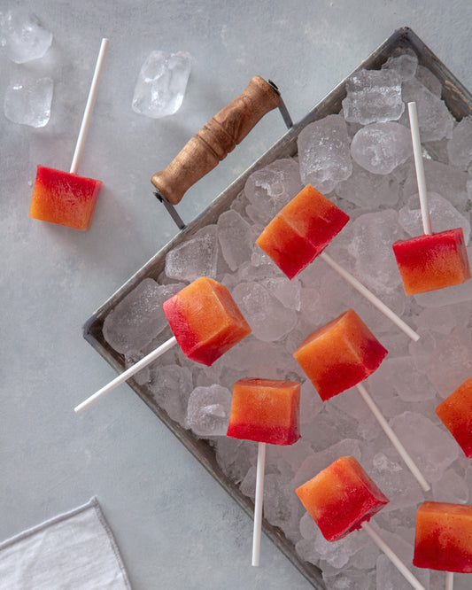 Peach Raspberry Ice Pops