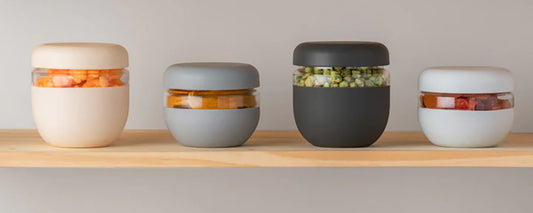 storage bowls in pantry