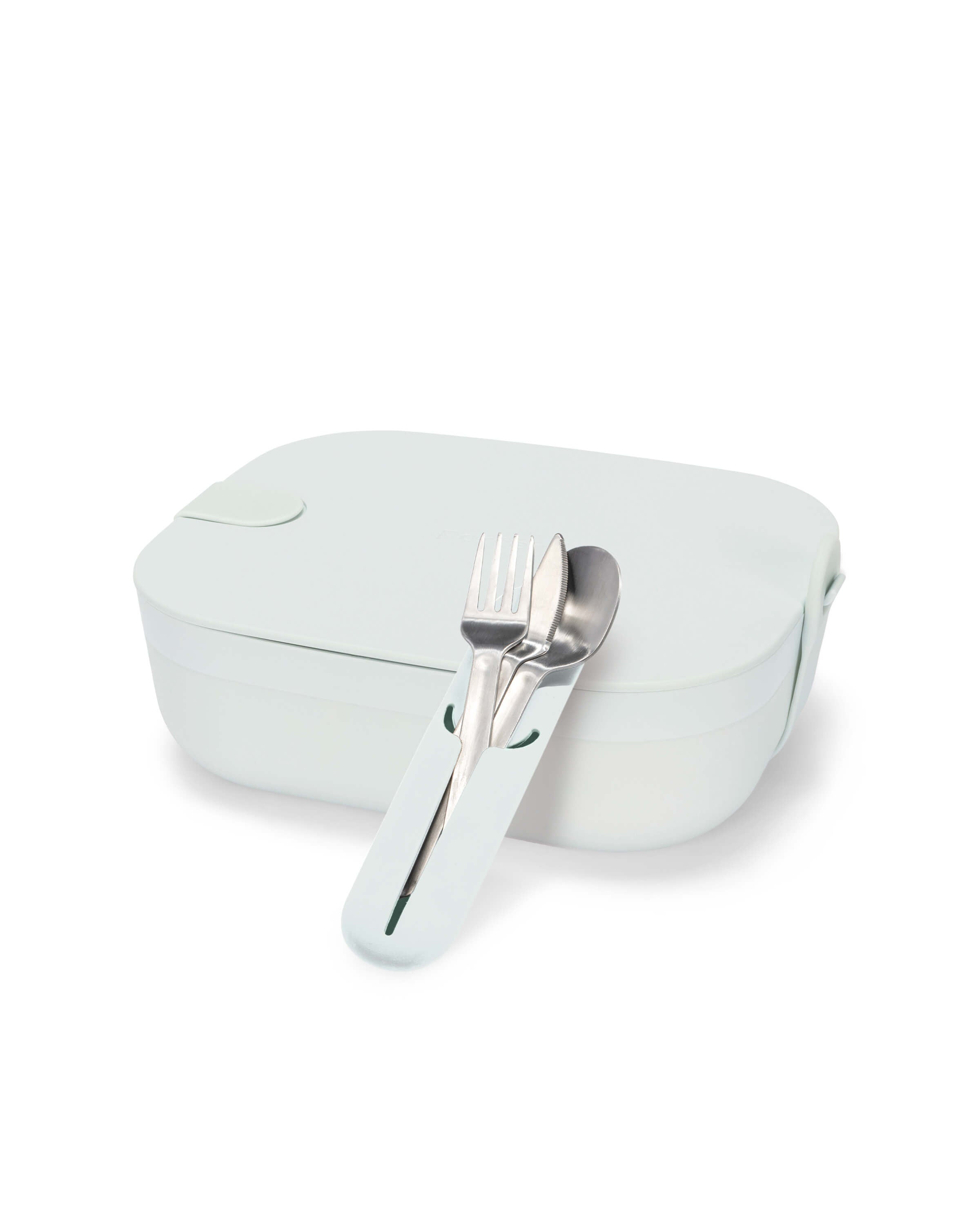 Stainless Steel Divided Lunch Box with Cutlery 37 oz
